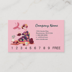 Tarjeta De Fidelización Ceremonia de té japonesa, grulla