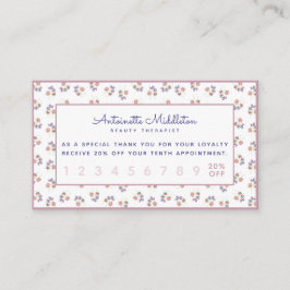 Tarjeta De Fidelización Chic Boho Personalizado Floral Rosa Lavanda
