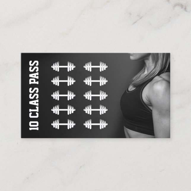 Tarjeta De Fidelización Chica de fitness Formación Lealtad de clase 10 (Anverso)