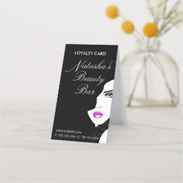 Tarjeta De Fidelización Chica de moda Bar de belleza rosa negro