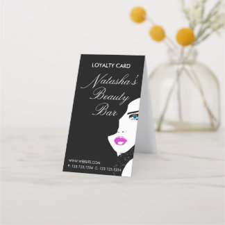 Tarjeta De Fidelización Chica de moda Bar de belleza rosa negro