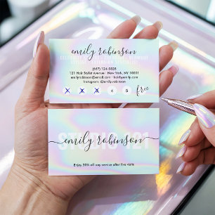 Tarjeta De Fidelización círculos de punzonado holográfico de guion de nido