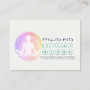 Tarjeta De Fidelización Cita de pases de clase del instructor de meditació