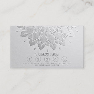 Tarjeta De Fidelización Clase Yoga Paso White Silver Emcapitador Mandala F