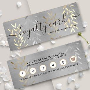 Tarjeta De Fidelización Clásico Lux Faux Gold & Silver deja el punzón del 