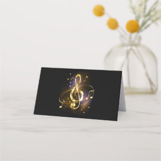 Tarjeta De Fidelización Clef de sol de música dorada