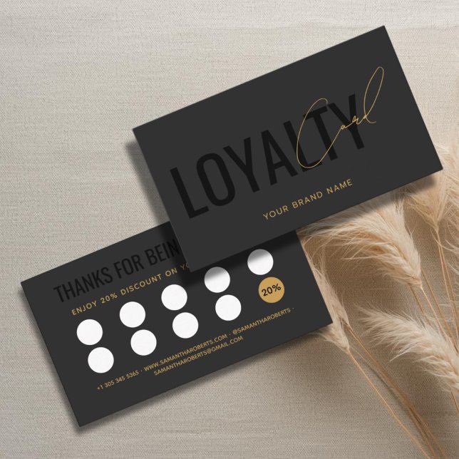 Tarjeta De Fidelización Cliente gris y negro profesional moderno (Subido por el creador)