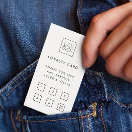 Tarjeta De Fidelización Cliente Minimalista del logotipo comercial de pers