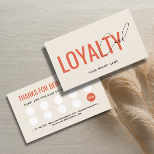 Tarjeta De Fidelización Cliente naranja beige profesional moderno