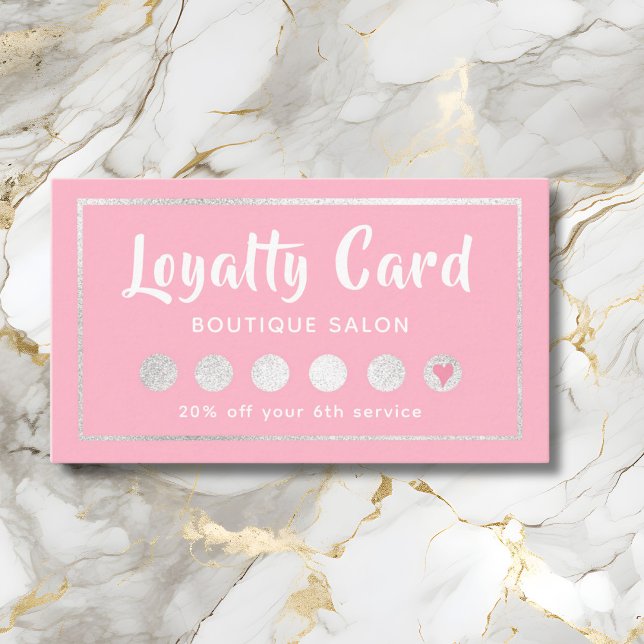 Tarjeta De Fidelización Cliente rosa y blanco (Subido por el creador)