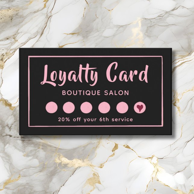 Tarjeta De Fidelización Cliente rosa y negro (Subido por el creador)