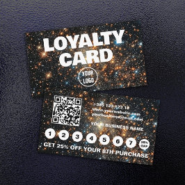 Tarjeta De Fidelización Código QR de galaxia moderna del espacio