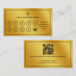 Tarjeta De Fidelización Código QR de la Copa del Café de Oro Añadir su log