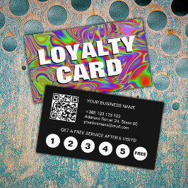 Tarjeta De Fidelización Código QR de textura iris liquida irlandesa