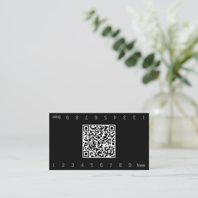 Tarjeta De Fidelización Código QR simple de fidelidad de número doble (Anverso de pie)
