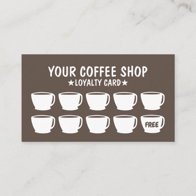 Tarjeta De Fidelización Coffee Bar Coffee Lealty Cards (Anverso)