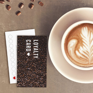 Tarjeta De Fidelización Coffee Beans Photo Coffee Shop Loyalty Card
