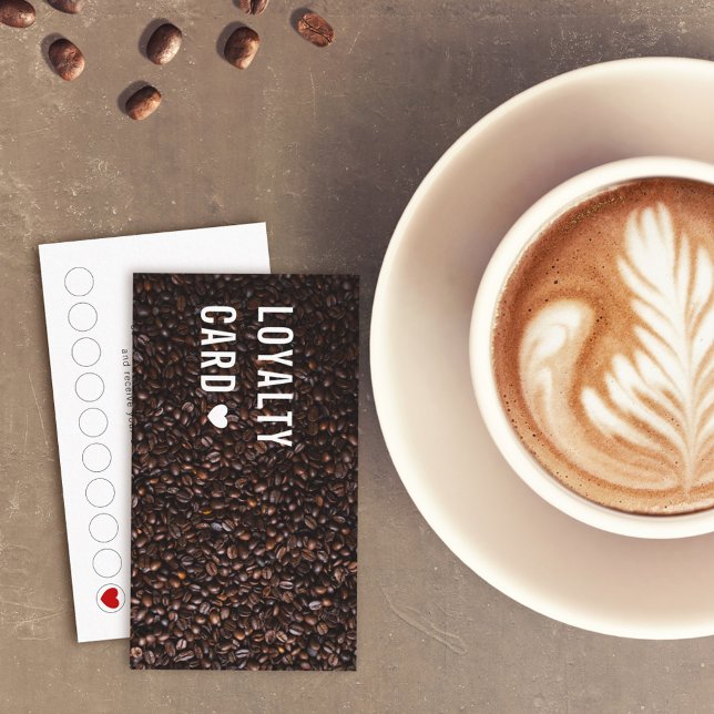 Tarjeta De Fidelización Coffee Beans Photo Coffee Shop Loyalty Card (Subido por el creador)