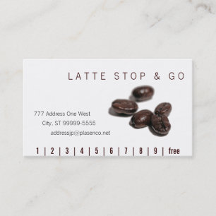 Tarjeta De Fidelización Coffee Beans Stop & Go Drive-Thru