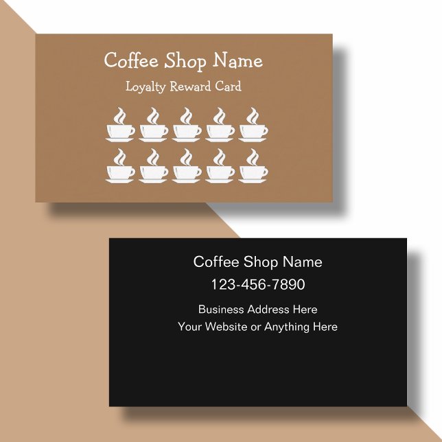 Tarjeta De Fidelización Coffee Shop Customer Rewards Bulk Business Cards (Subido por el creador)