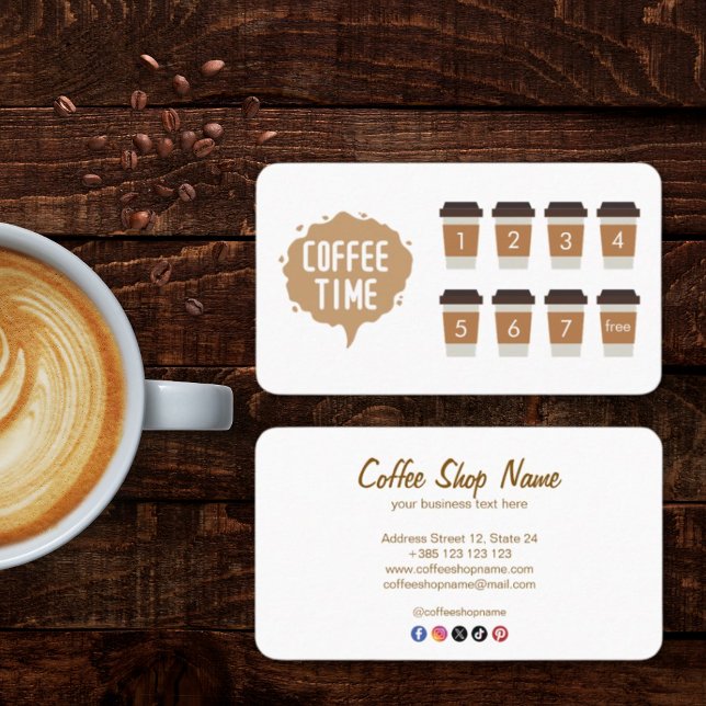 Tarjeta De Fidelización Coffee Shop Cute Loyalty Card (Subido por el creador)