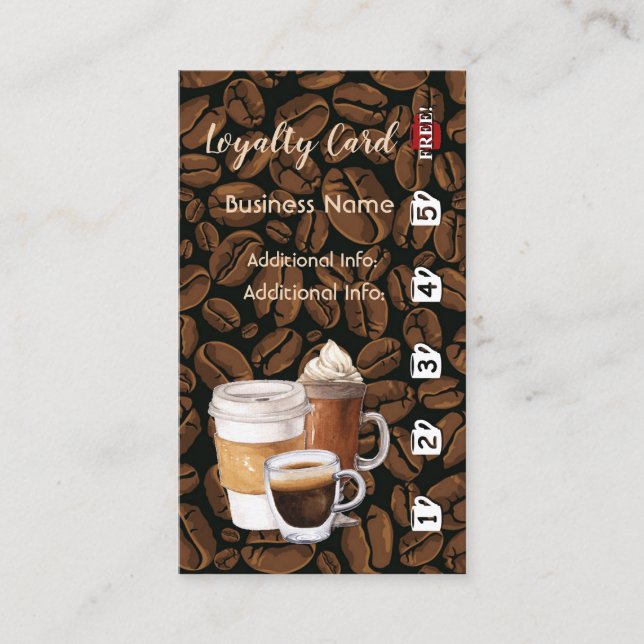 Tarjeta De Fidelización Coffee Shop Loyalty Card 2 (Anverso)