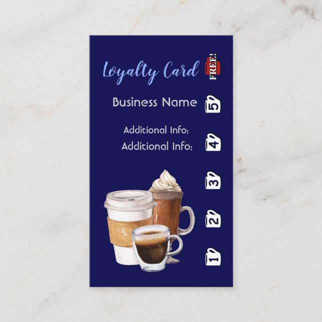 Tarjeta De Fidelización Coffee Shop Loyalty Card 4 (Anverso)