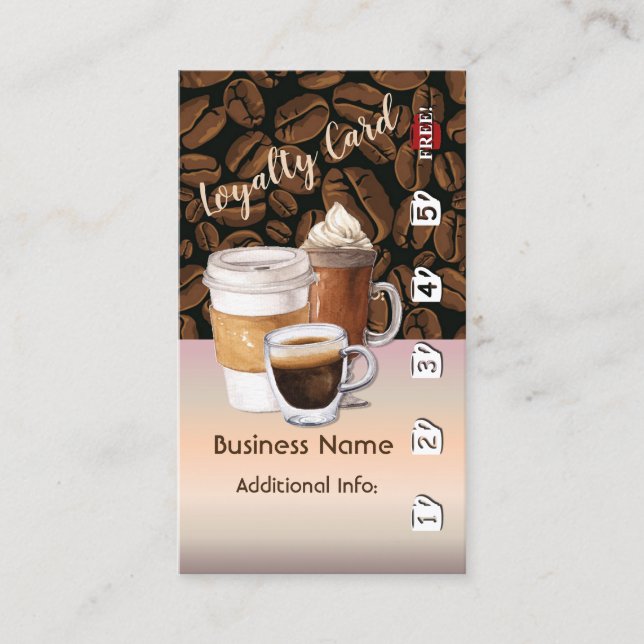 Tarjeta De Fidelización Coffee Shop Loyalty Card 6 (Anverso)