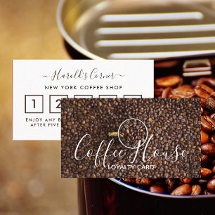 Tarjeta De Fidelización Coffee Shop Loyalty Card - Coffee Bean Cup