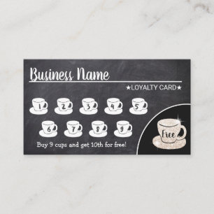 Tarjeta De Fidelización Coffee Shop Rustic Chalkboard Lealtad del Cliente