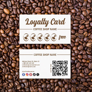 Tarjeta De Fidelización Coffee Shop Simple QR Code Loyalty Card