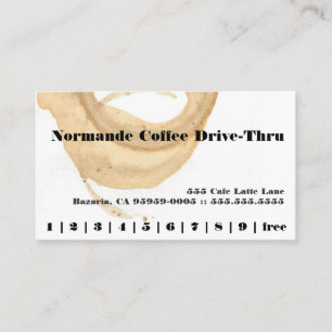 Tarjeta De Fidelización Coffee Stain Loyalty Punch Card