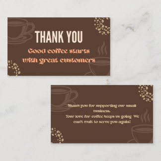 Tarjeta De Fidelización Coffee Thank You Minimal Cafe Card