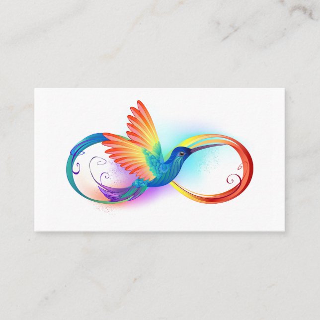 Tarjeta De Fidelización Colibrí arcoiris con símbolo Infinity (Anverso)