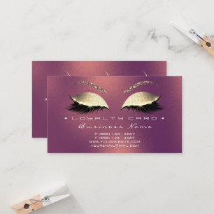 Tarjeta De Fidelización Color de rosa de cobre de los latigazos del salón