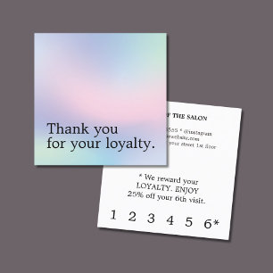 Tarjeta De Fidelización Colores Pastel Moderno y Elegante Audaz Lealtad