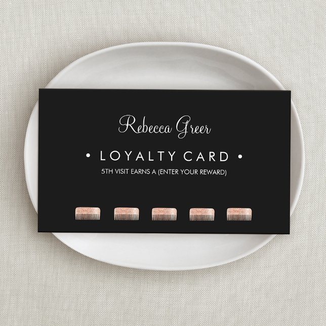 Tarjeta De Fidelización Comb Hairstylist 5 Punch Customer Loyalty Card (Subido por el creador)