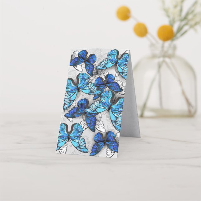 Tarjeta De Fidelización Composición de las mariposas blancas y azules (Reverso)