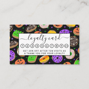 Tarjeta De Fidelización Confetti, Purpurina de Guay, cute donuts Halloween