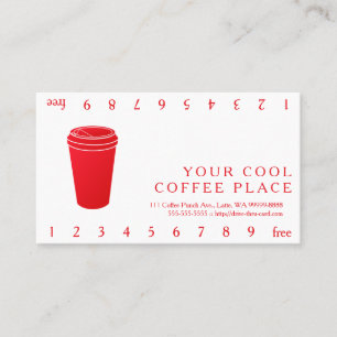 Tarjeta De Fidelización Copa de Café Rojo (Papel A Ir)