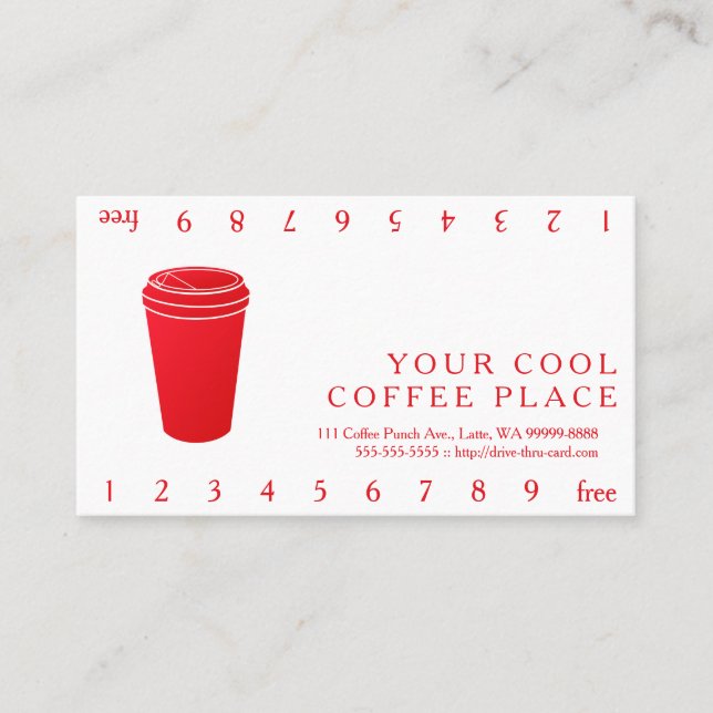Tarjeta De Fidelización Copa de Café Rojo (Papel A Ir) (Anverso)