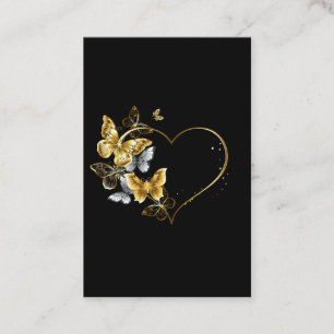 Tarjeta De Fidelización Corazón con mariposas doradas