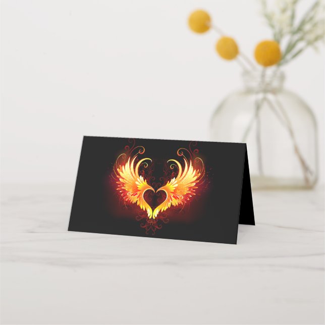 Tarjeta De Fidelización Corazón de Fuego Ángel con Alas (Anverso)
