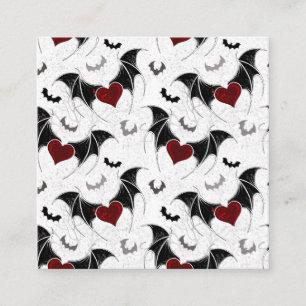 Tarjeta De Fidelización Corazón de Halloween con alas de murciélago negro