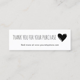 Tarjeta De Fidelización Corazón Negro Doodled Gracias Comprar Insertar