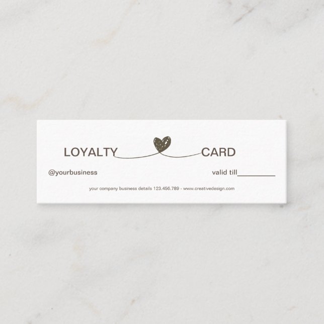 Tarjeta De Fidelización Corazón Simple Elegante (Anverso)