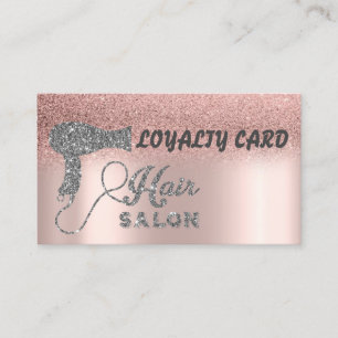 Tarjeta De Fidelización Corazones de oro rosa con brillo Ombre,Secador de