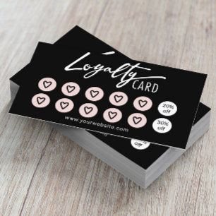 Tarjeta De Fidelización Corazones rosados lindo Salón de belleza Spa Lealt