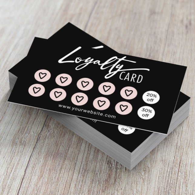 Tarjeta De Fidelización Corazones rosados lindo Salón de belleza Spa Lealt (Subido por el creador)