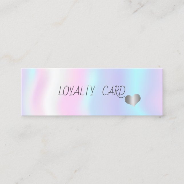 Tarjeta De Fidelización Corazones simples modernos y elegantes, holográfic (Anverso)